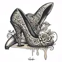 killer high heels tattoo design idea