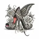 killer high heels tattoo design idea