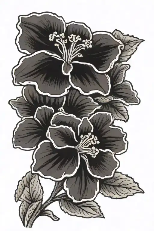 african violet single flower with stem using fine line tattoo tattoo design idea
