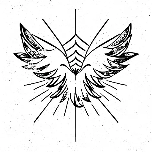 Metatron and Phoenix tattoo design idea