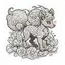 vulpix tattoo design idea