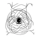 A camera lens intertwined with a neuron tattoo design idea
