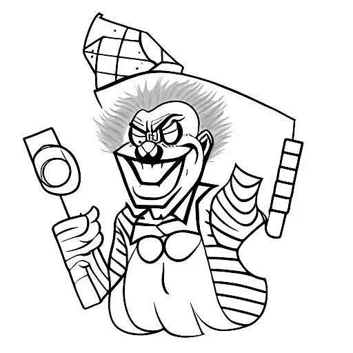 evil clown tattoo design idea