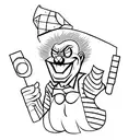 evil clown tattoo design idea