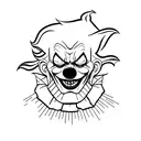 evil clown tattoo design idea
