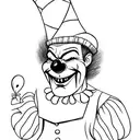 evil clown tattoo design idea