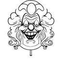 evil clown tattoo design idea