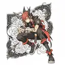 dark theme leg sleeve tattoo design idea