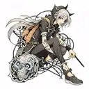 dark theme leg sleeve tattoo design idea