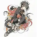 dark theme leg sleeve tattoo design idea