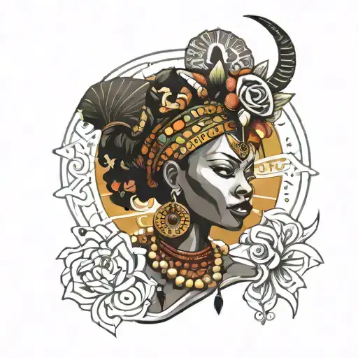 African goddess Icis  tattoo design idea