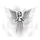 Realistic angel tattoo design idea