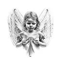Realistic angel tattoo design idea
