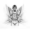 Realistic angel tattoo design idea