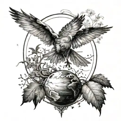 The star is captive to the sky, I am captive to the earth, the bird is free to stay on the earth or in the sky. tattoo design idea