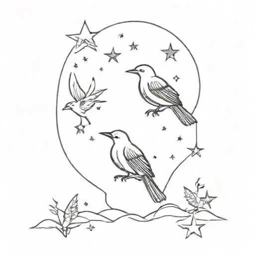 The stars are captive to the sky, I am to the earth, the bird is free in both, whether it stays on the earth or in the sky. tattoo design idea