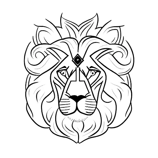 Sun , cross , lion tattoo design idea