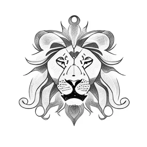 Sun , cross , lion tattoo design idea