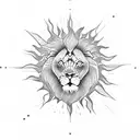 Lion cross sun  tattoo design idea
