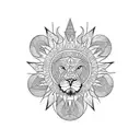 Lion cross sun  tattoo design idea
