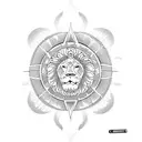 Lion cross sun  tattoo design idea