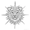 Lion cross sun  tattoo design idea