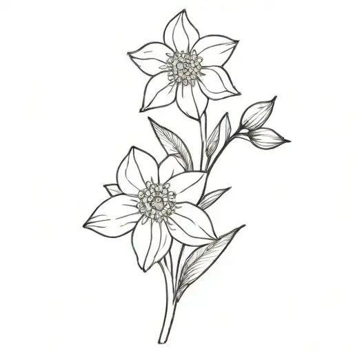 1 narcissus and 1 hawthorn flower  tattoo design idea