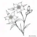 1 narcissus and 1 hawthorn flower  tattoo design idea