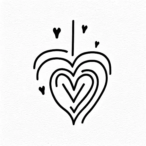 semicolon  with heart tattoo design idea