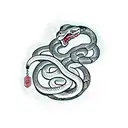 snake with caduceus staff tattoo design idea