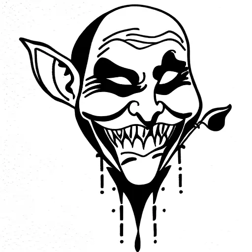 joker laugh  tattoo design idea