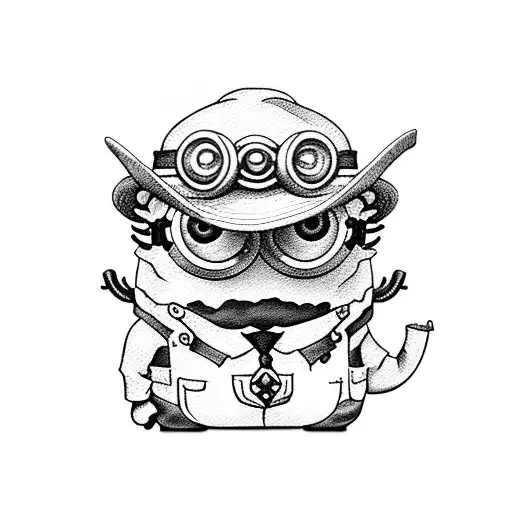 cowboy minion tattoo design idea