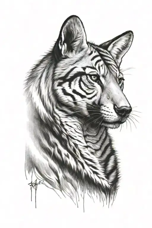 thylacine tattoo design idea