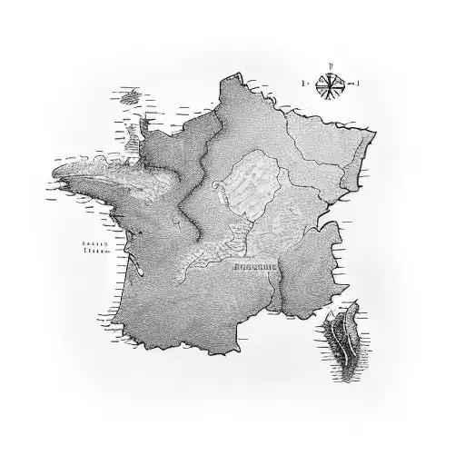 A detailed map of Middle-earth with key locations highlighted tattoo design idea