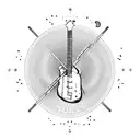 guitar music notes tattoo design idea