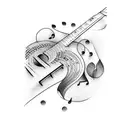 guitar music notes tattoo design idea
