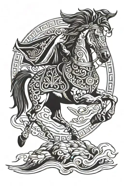 Tattoo with the combination of the tomb of Cyrus the Great, the Forohar symbol and the Achaemenian symbol  tattoo design idea