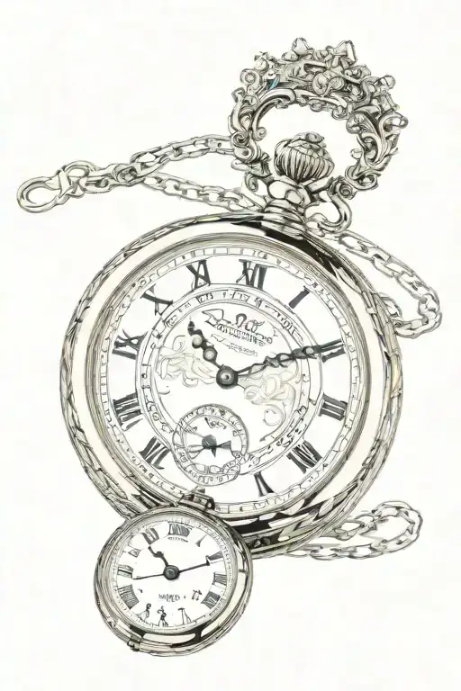 Crown J pocket watch tattoo design idea