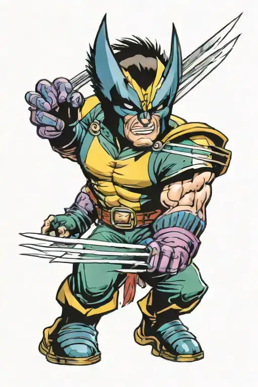 wolverine X men x Mysterio marvel tattoo design idea