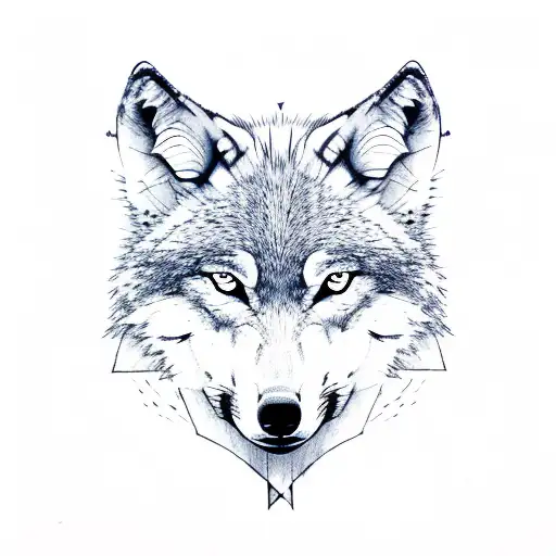 Wolf with arrow tattoo design idea