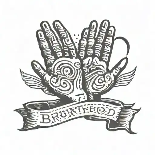 handshake brotherhood Fear God tattoo design idea