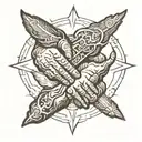 handshake brotherhood Fear God tattoo design idea