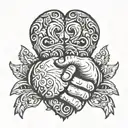 brotherhood handshake symbolizing respect tattoo design idea