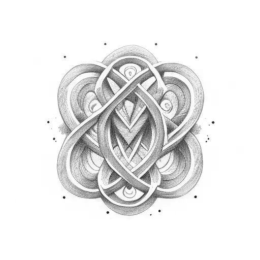 Infinity Symbol with three hearts in the top left tattoo design idea