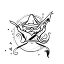 wizard making a spell tattoo design idea