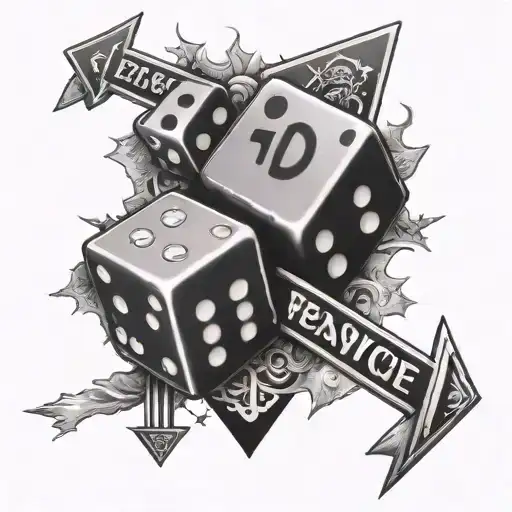 street sign, dice rolling, Eastside  tattoo design idea