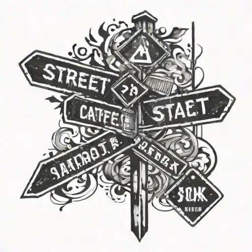 street sign tattoo design idea