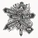 street sign tattoo design idea
