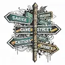 street sign tattoo design idea