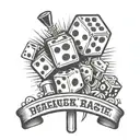 street sign, dice rolling tattoo design idea